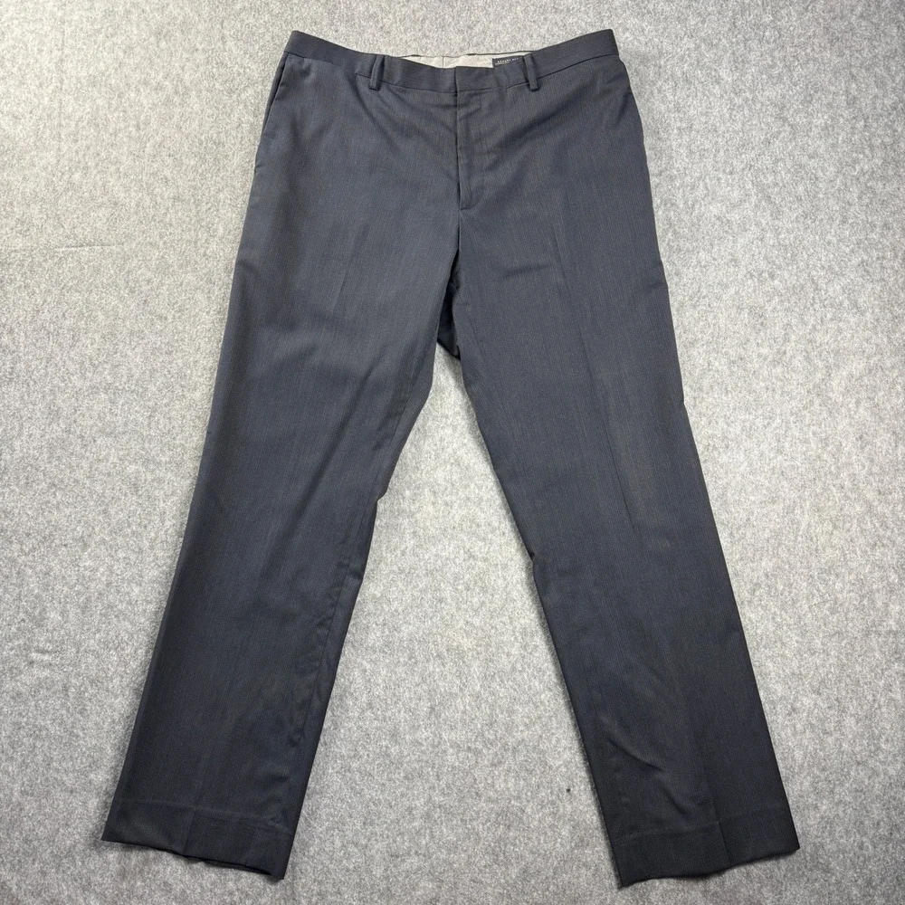 Banana Republic Mens Dress Pants 37x32 Classic‎ Fit Wool Blend Navy Micro Stripe